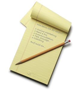 Stift-yellowpad_Impressum Notzizblock, Termin